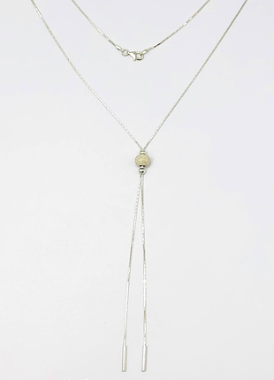 Серебряное колье с бусинами, размер 45 см x 0,1 см, вес: 4.5 г