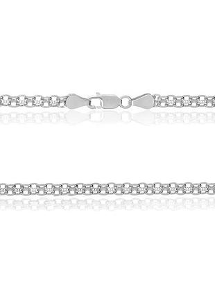Серебряная цепочка, бисмарк (двойной якорь) (067р), размер 45 см x 0,5 см, вес: 15.8 г