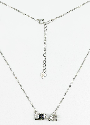 Серебряное колье со вставкой фианит, размер 43 см x 0,1 см, вес: 3.5 г