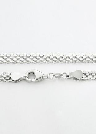 Серебряная цепочка с плетением бисмарк, размер 45 см x 0,6 см, вес: 13.5 г