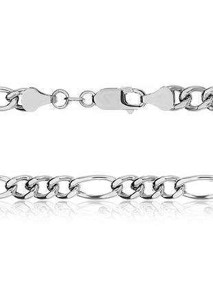 Серебряная цепочка, фигаро (картье) 3+1 (809р), размер 55 см x 0,65 см, вес: 17.0 г