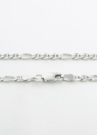 Серебряная цепочка, фигаро гуччи (815р), размер 60 см x 0,3 см, вес: 8.8 г
