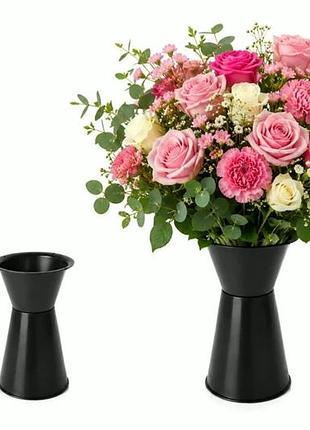 Ваза-держатель 12*24*14см пластиковая черная (упаковка 10 шт)