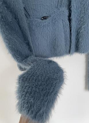 Zara fluffy s топ+кардиган 4