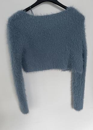 Zara fluffy s топ+кардиган 5