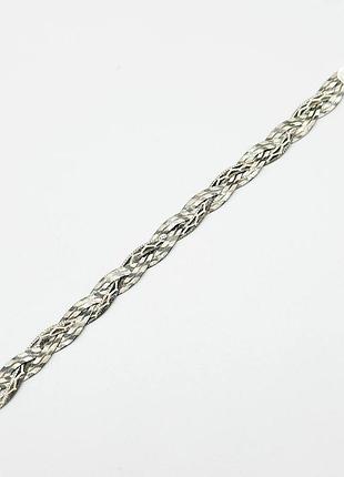 Серебряный браслет, плетение коса, размер 19 см x 0,8 см, вес: 9.2 г