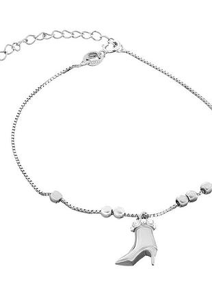Серебряный браслет со вставкой фианит, размер 17 см x 5 см, вес: 2.5 г