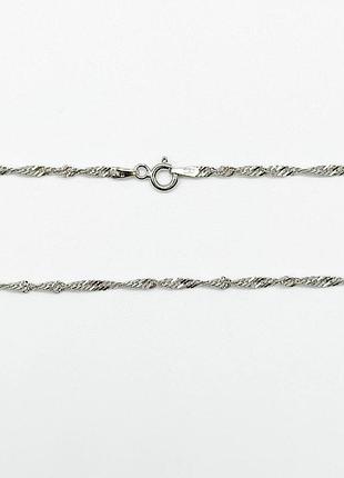 Серебряная цепочка сингапур, размер 45 см x 0,2 см, вес: 3.1 г