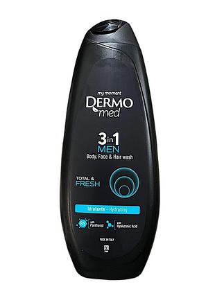 Гель для душа dermo med мужской свежесть 3 в 1 450 мл 3353