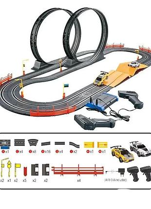 Гоночная трасса a49-9b , автотрек от батареек трек 560 см с 2мя машинками