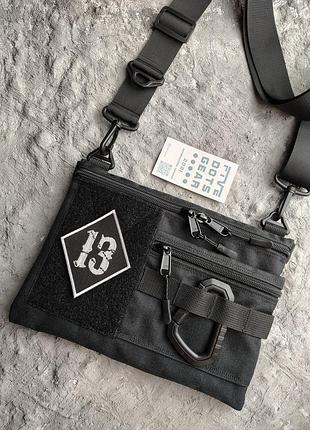 Сумка через плечо для патчей cordura кроссбоди с липучкой полем панелью шевронов velcro плоская на плечо urban tactical огородская тактика унисекс