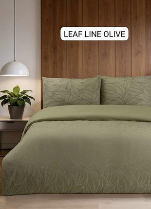 Постельное белье altinbasak евро размер ранфорс leaf line olive