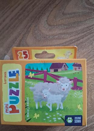 Пазли для дітей zielona sowa mini puzzle баранець 25 елементів
