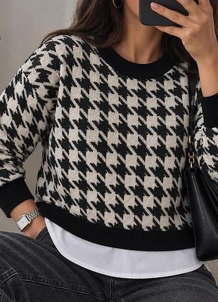 New collection светр l 48–50 р-р,  «гусяча лапка», вовна 50%