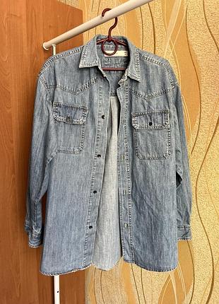 Сорочка жіноча джинсова asos denim блакитна xs / eu 36