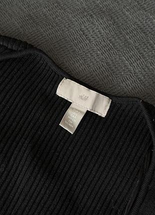 Жіноча сукня міді h&m чорна в рубчик 2