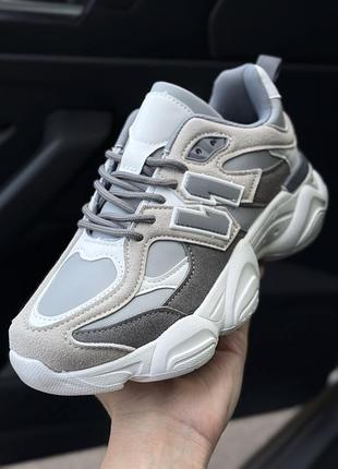 Кросівки сіро бежеві на платформі повсякденні