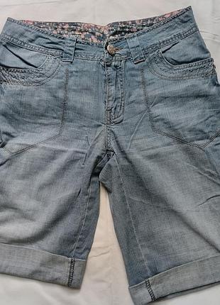 Шорти жіночі denim co. джинсові блакитні з відворотами