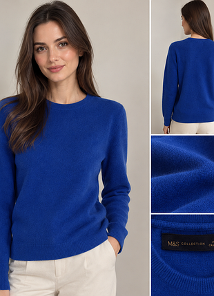 Светр жіночий m&s collection кашеміровий синій розмір s-m