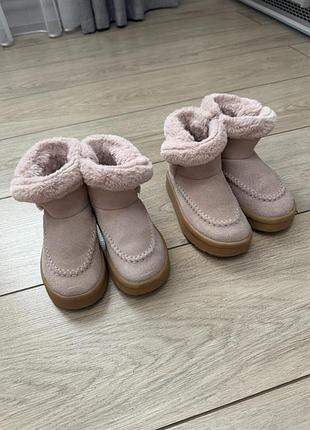 Чоботи для дівчаток zara рожеві зимові