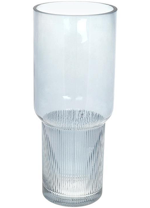 Ku декоративная ваза ancient universal fit glass светло-голубая для цветов и интерьера стеклянная 32х1 uni2l_k