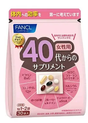 Японские витамины для женщин после 40 лет fancl vitamins 40+ for woman (курс 30 дней).