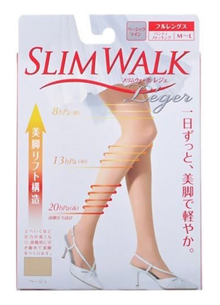 Прозорі тонкі компресійні колготи slimwalk leger