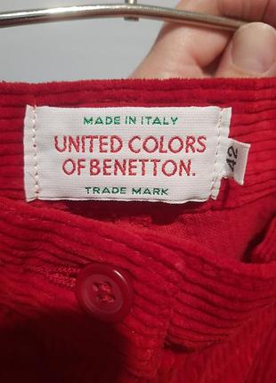 Червоні  нові вельветові штани джинси united colors of benetton  42 made in italy висока посадка