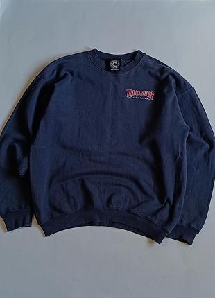 Чоловічий світшот thrasher синій з вишитим логотипом s, m