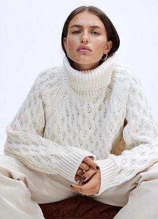 Светр жіночий h&m молочний обʼємний вʼязаний светр м