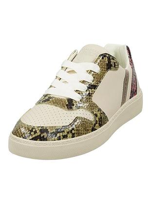 Жіночі низькі кросівки coach citysole court sneakers в кольоровій гамі beechwood/aurora зі вставками з текстурованої шкіри під зміїний принт 41 розмір