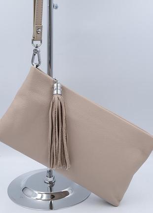 Сумка женская кожаная polina & eiterou q5945p beige