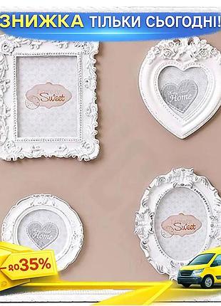 Ku рамка-коллаж деревянная sweet universal fit white для 4 фото 36х36 см фоторамка из полистоуна для д uni2l_k