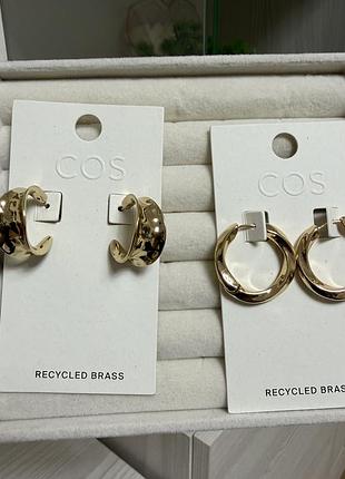 Сережки жіночі cos золотисті