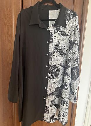 Чорно-біла сорочка shein, 2xl