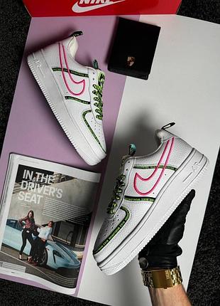 Жіночі кросівки nike air force 1 '07 prm worldwide pack white pink