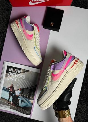 Жіночі кросівки nike air force 1 shadow w beige multicolor
