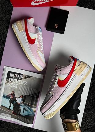 Жіночі кросівки nike air force 1 shadow w white pink