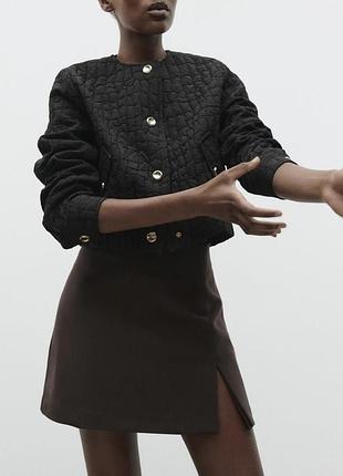Стеганая фактурная куртка zara, свежие коллекции
