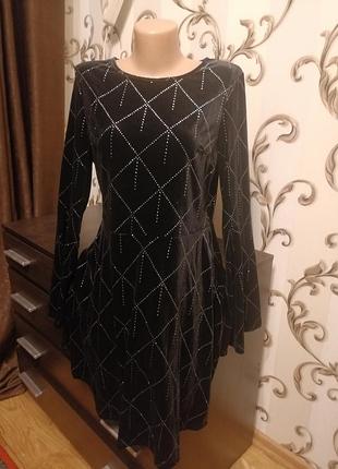 Праздничное велюровое платье от shein