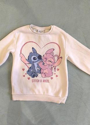 Теплый свитшот кофта стэчь и энджел disney c&amp;a на флисе, 128 см