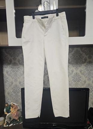 Брюки жіночі zara класичні білі s/42