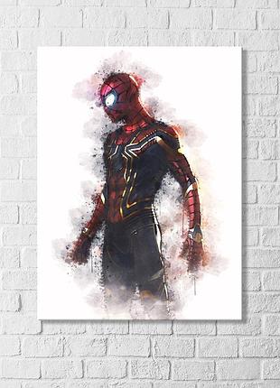 Человек паук картина на холсте декор на стену марвел мстители спайдермен spiderman подарок парню постер м:60х40
