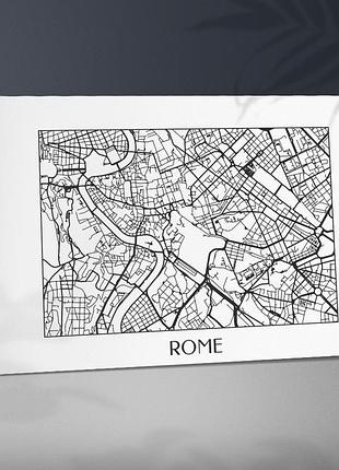 Рим мапа риму мапа вулиць рима рим та його карта rome мапа риму на хості друк на тканині котонове полотно