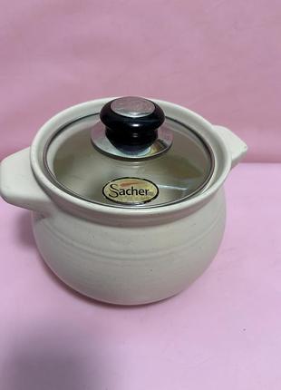 Керамічна жароміцна кастрюля-горщик sacher з кришкою