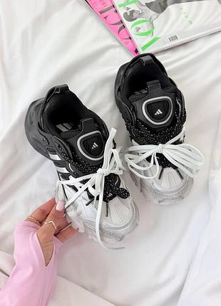 Кросівки жіночі adidas vento чорні, білі, розміри 36-40, матеріал шкіра