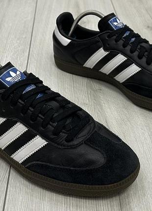 Женские кроссовки adidas samba og black white gum (25,5 см)