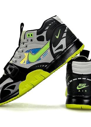 Чоловічі кросівки nike air trainer 1 sp utility grey black lime