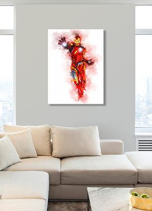 Железный человек фото картина мстители месники iron man марвел постер для декора спальни холст на стену l:80x60