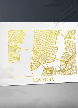 Нью йорк карта нью-йорк плакат картина міста картина мосто new york ny дриль на полотні декор стін холст карта золото